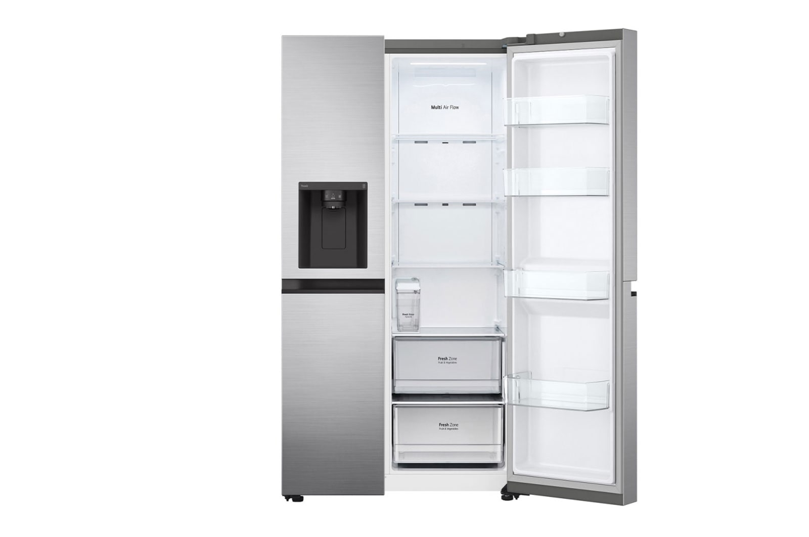 LG Frigorífico Side By side, Serie 500, Inverter Linear compressor , sin toma de agua, Clasificación E, 635 L, GSLV51PZXE