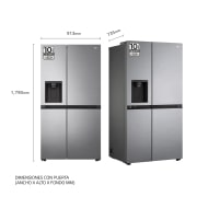 LG Frigorífico Side By side, Serie 500, Inverter Linear compressor , sin toma de agua, Clasificación E, 635 L, GSLV51PZXE