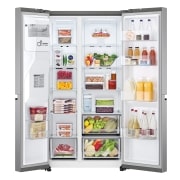 LG Frigorífico Side By side, Serie 500, Inverter Linear compressor , sin toma de agua, Clasificación E, 635 L, GSLV51PZXE