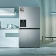 LG Frigorífico Side By side, Serie 500, Inverter Linear compressor , sin toma de agua, Clasificación E, 635 L, GSLV51PZXE