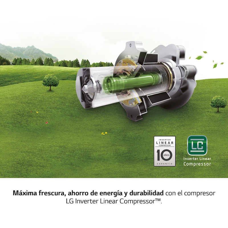 LG Frigorífico Americano Smart Inverter, Clasificación F, 635 L , GSLV51PZXM