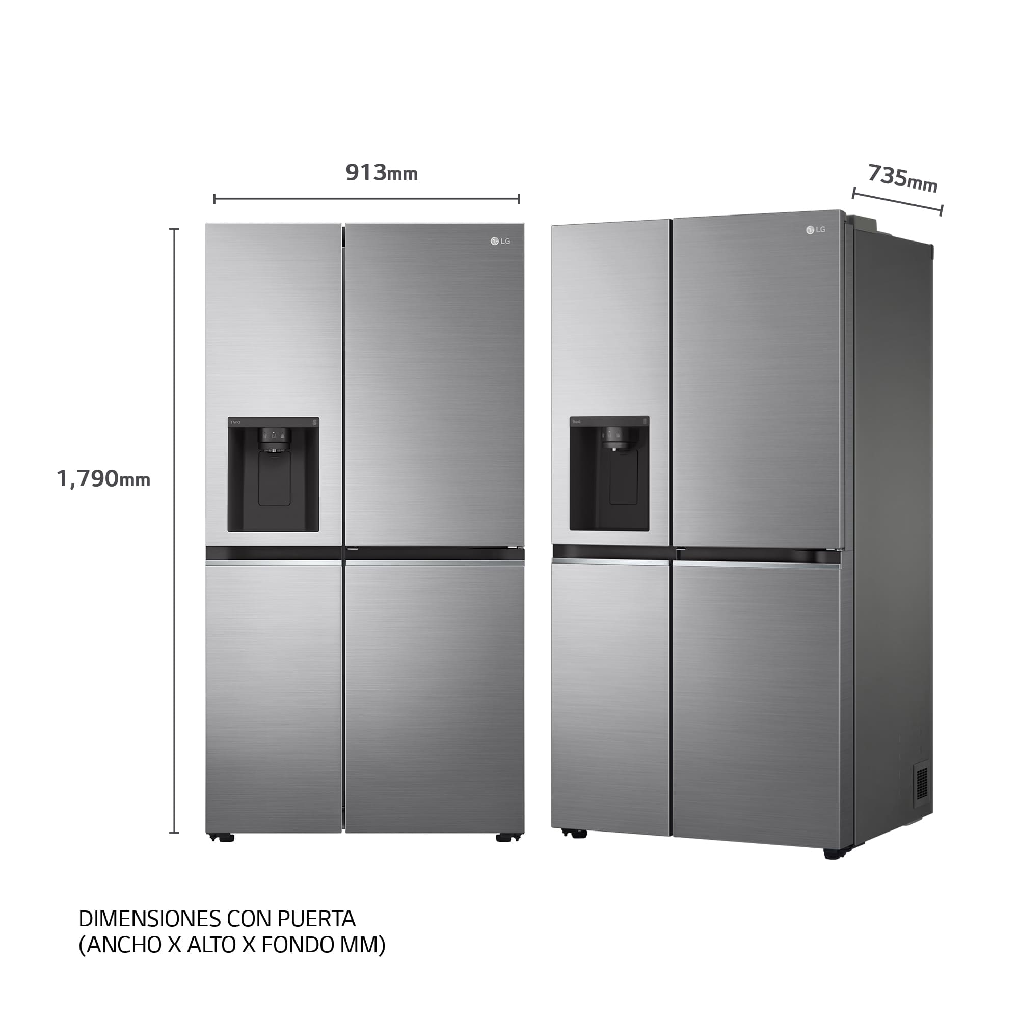 LG Frigorífico Americano Inverter Linear compressor, Clasificación E, 635 L                 , GSLV70PZTE