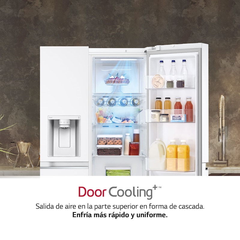 LG Frigorífico Americano Inverter Linear compressor, Clasificación E, 635 L , GSLV70SWTE
