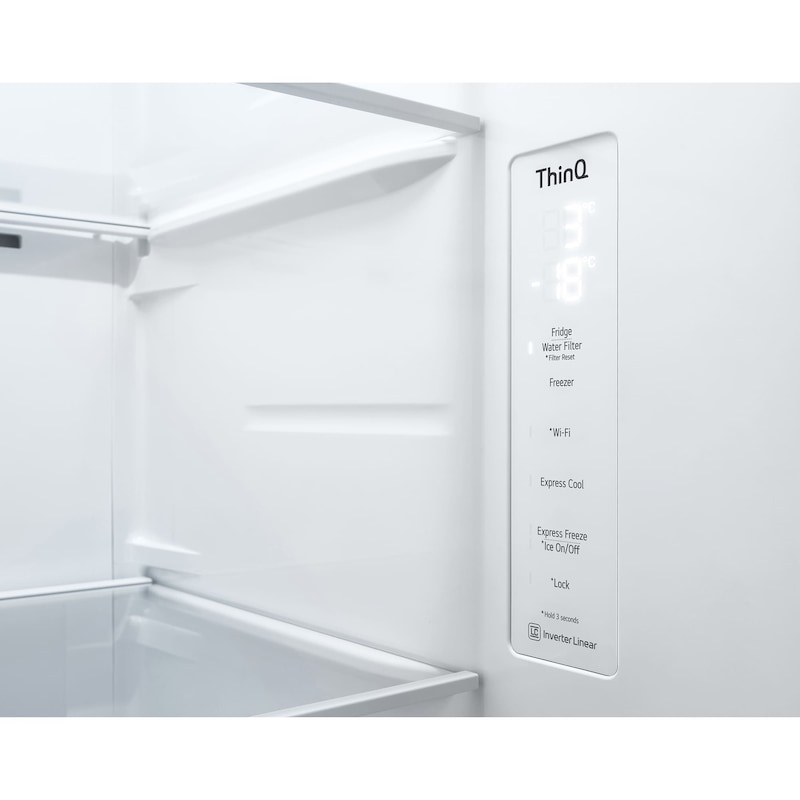 LG Frigorífico Americano Inverter Linear compressor, Clasificación E, 635 L , GSLV70SWTE