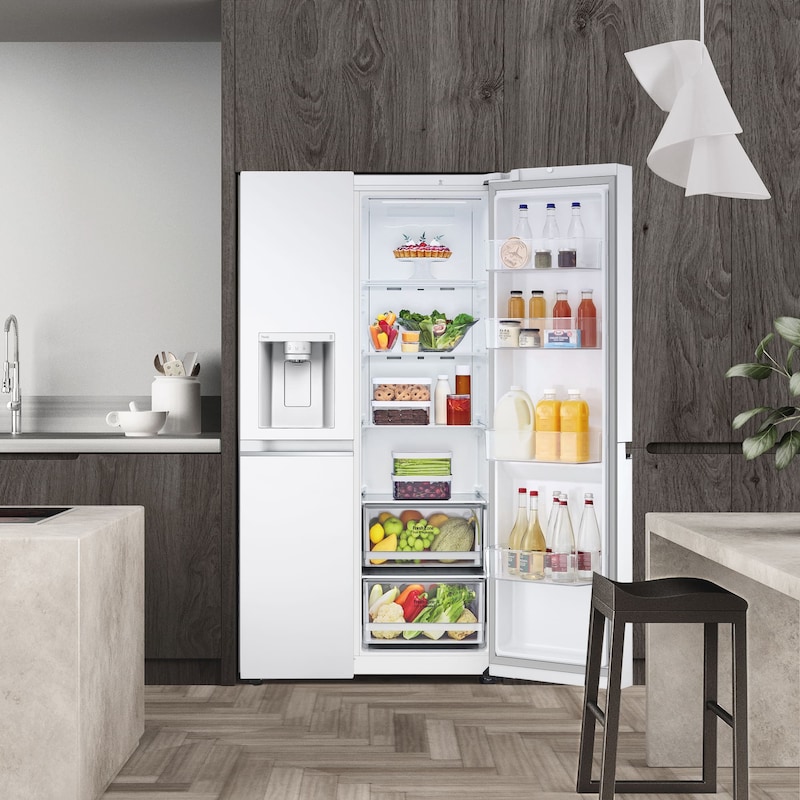 LG Frigorífico Americano Inverter Linear compressor, Clasificación E, 635 L , GSLV70SWTE