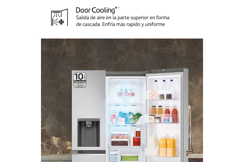 LG Outlet Frigorífico Side By side Serie 700, Inverter Linear compressor, Clasificación D, 635 L, sin toma de agua, GSLV71PZTD.OUTLET