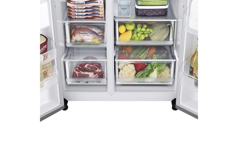 LG Outlet Frigorífico Side By side Serie 700, Inverter Linear compressor, Clasificación D, 635 L, sin toma de agua, GSLV71PZTD.OUTLET