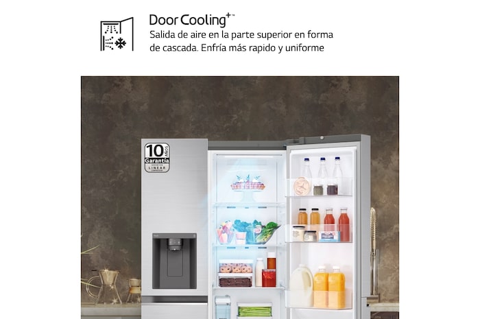 LG Outlet Frigorífico Side By side Serie 700, Inverter Linear compressor, Clasificación D, 635 L, sin toma de agua, GSLV71PZTD.OUTLET