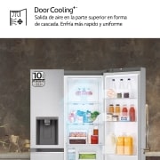 LG Outlet Frigorífico Side By side Serie 700, Inverter Linear compressor, Clasificación D, 635 L, sin toma de agua, GSLV71PZTD.OUTLET