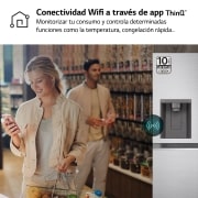 LG Outlet Frigorífico Side By side Serie 700, Inverter Linear compressor, Clasificación D, 635 L, sin toma de agua, GSLV71PZTD.OUTLET