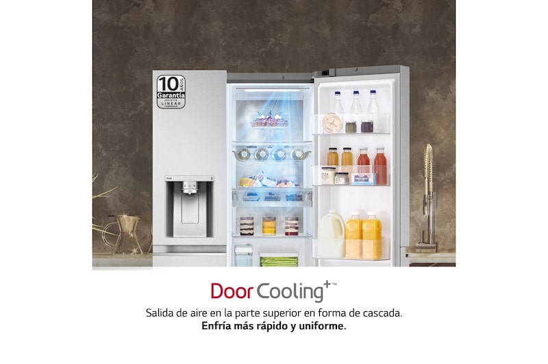 LG Frigorífico American Side by Side, gran capacidad, 635L  - Acero, GSLV91MBAC