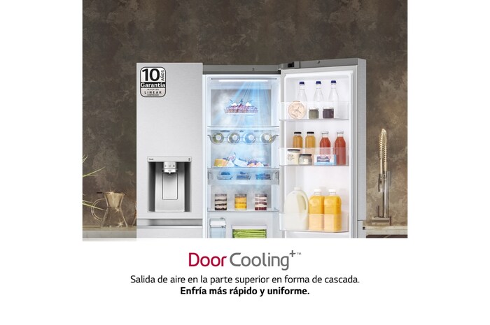 LG Frigorífico American Side by Side, gran capacidad, 635L - Acero, GSLV91MBAC