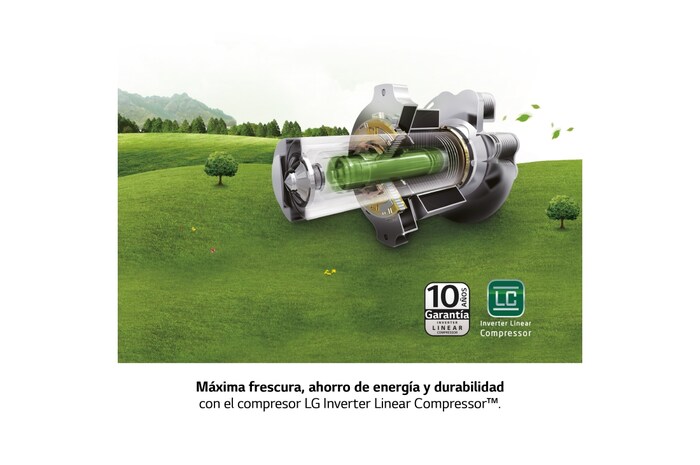 LG Frigorífico American Side by Side, gran capacidad, 635L - Acero, GSLV91MBAC