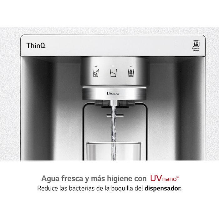 LG Frigorífico Americano Side By side, Clasificación D, 635 L, sin toma de agua, GSLV91MBAD