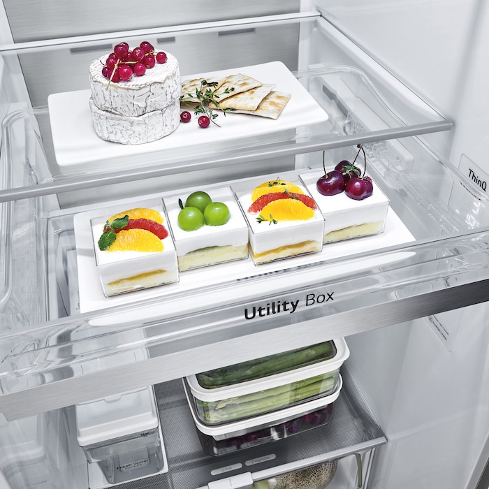 LG Frigorífico Americano Side By side, Clasificación D, 635 L, sin toma de agua, GSLV91MBAD