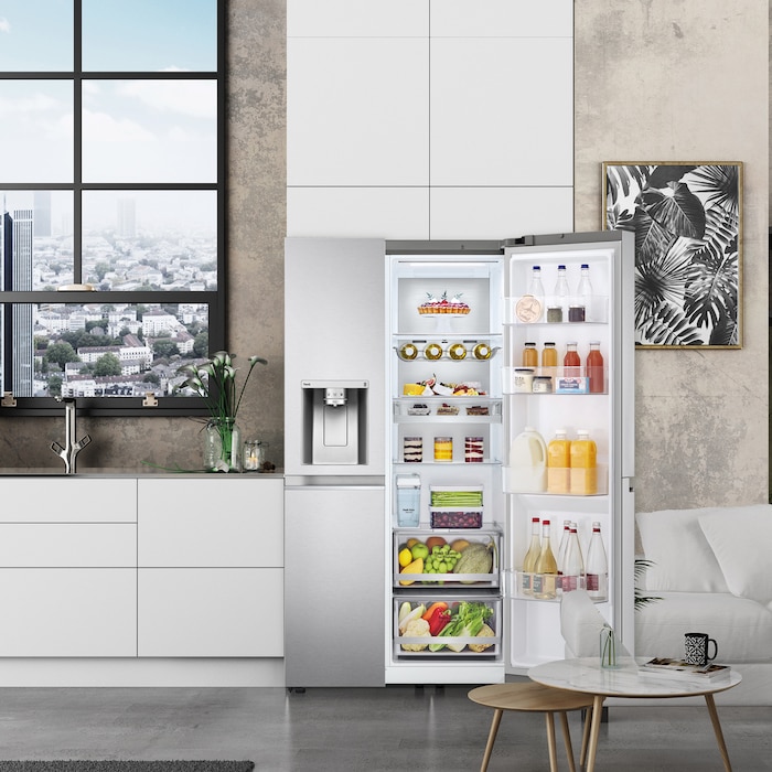 LG Frigorífico Americano Side By side, Clasificación D, 635 L, sin toma de agua, GSLV91MBAD