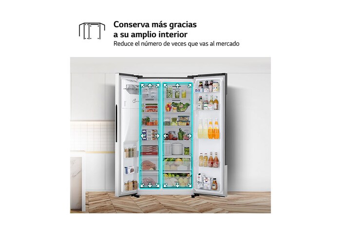 LG Frigorífico Side By Side LG, 179cm, sin toma de agua, 562L, Clasificación E , GSM32HSBEH