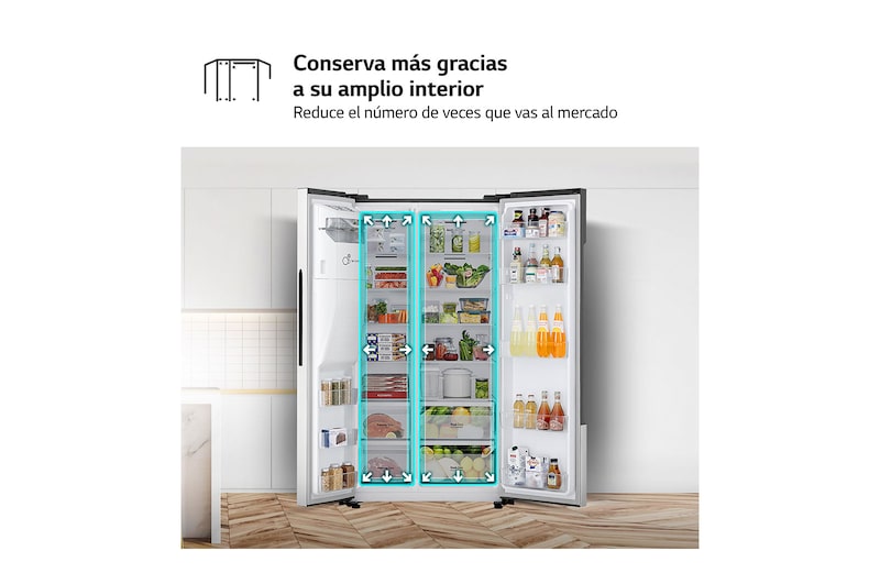 LG Frigorífico Side By Side LG, 179cm, sin toma de agua, 562L, Clasificación E , GSM32HSBEH