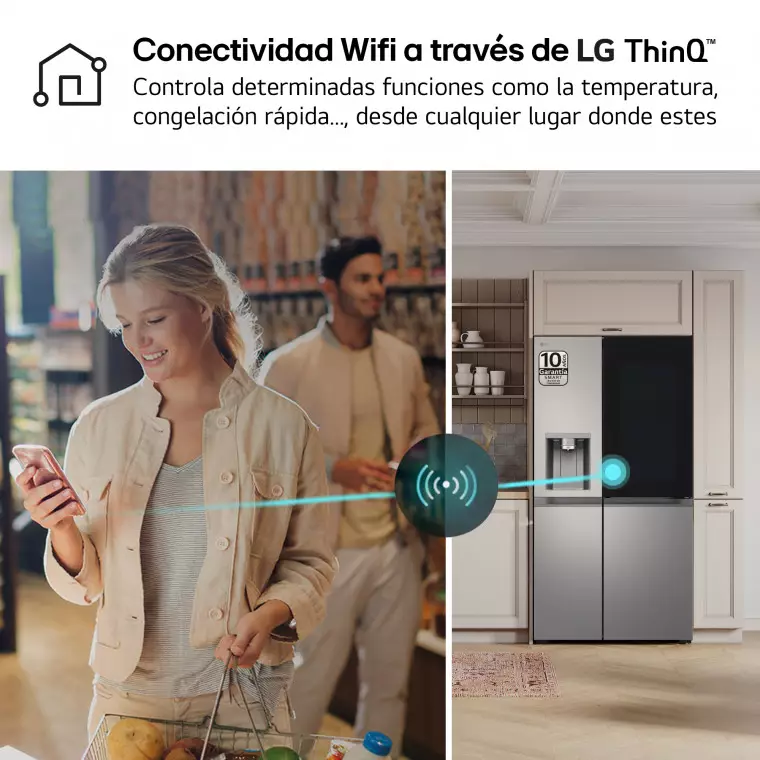LG Frigorífico Side By side Serie 800, Instaview Door-In-Door, Inox antihuellas. D, 628 L, GSXE80PYBD.OUTLET