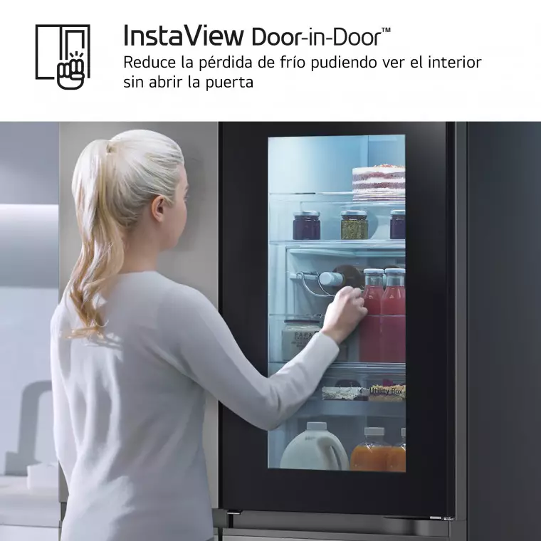 LG Frigorífico Side By side Serie 800, Instaview Door-In-Door, Inox antihuellas. D, 628 L, GSXE80PYBD.OUTLET