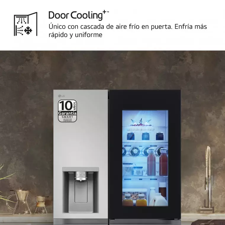 LG Frigorífico Side By side Serie 800, Instaview Door-In-Door, Inox antihuellas. D, 628 L, GSXE80PYBD.OUTLET