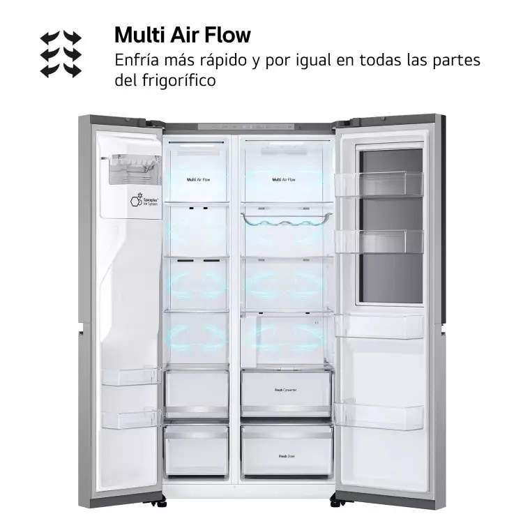 LG Frigorífico Side By side Serie 800, Instaview Door-In-Door, Inox antihuellas. D, 628 L, GSXE80PYBD.OUTLET