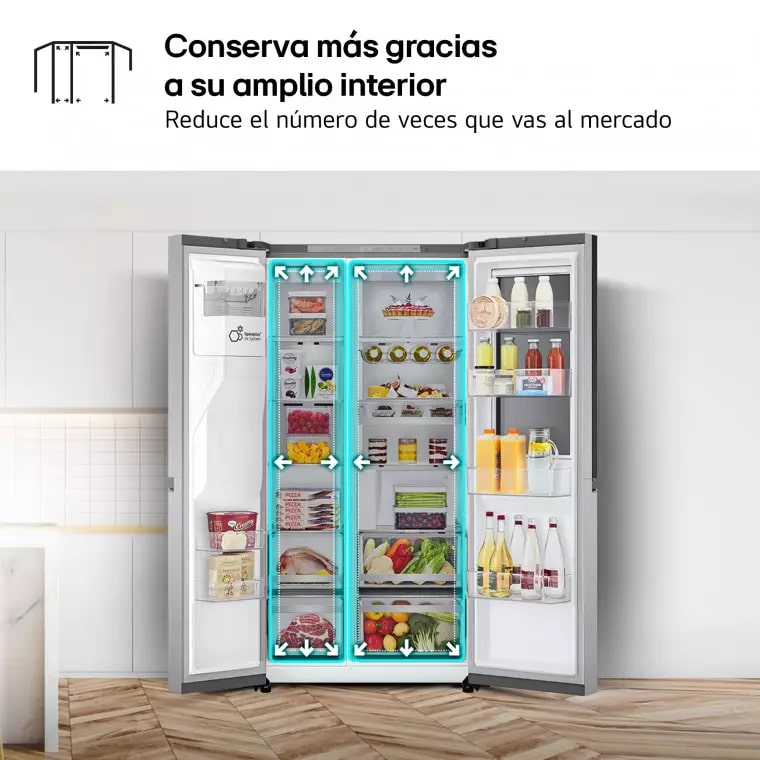 LG Outlet Frigorífico Side By side Serie 900, Instaview Door-In-Door, Acero texturizado antihuellas. D, 628 L, GSXE90MBAD.OUTLET