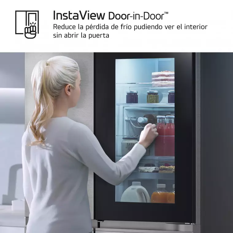LG Frigorífico Side By side  Serie 900, Instaview Door-In-Door, con Craft Ice, Acero texturizado antihuellas.  D, 628 L, GSXE90MBDD.AMBQEUR