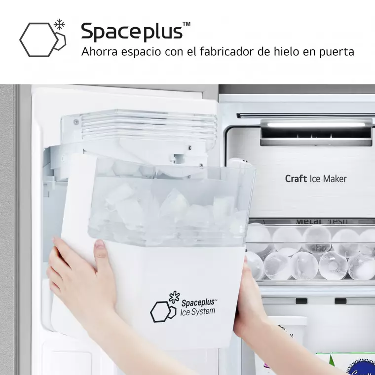 LG Frigorífico Side By side  Serie 900, Instaview Door-In-Door, con Craft Ice, Acero texturizado antihuellas.  D, 628 L, GSXE90MBDD.AMBQEUR