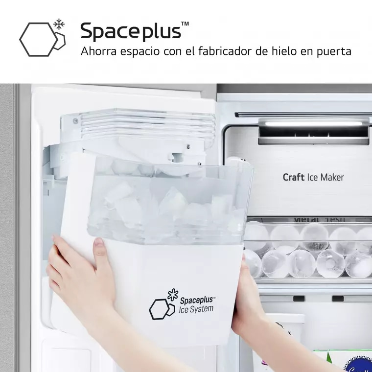 LG Frigorífico Side By side  Serie 900, Instaview Door-In-Door, con Craft Ice, Acero texturizado antihuellas.  D, 628 L, GSXE90MBDD.AMBQEUR