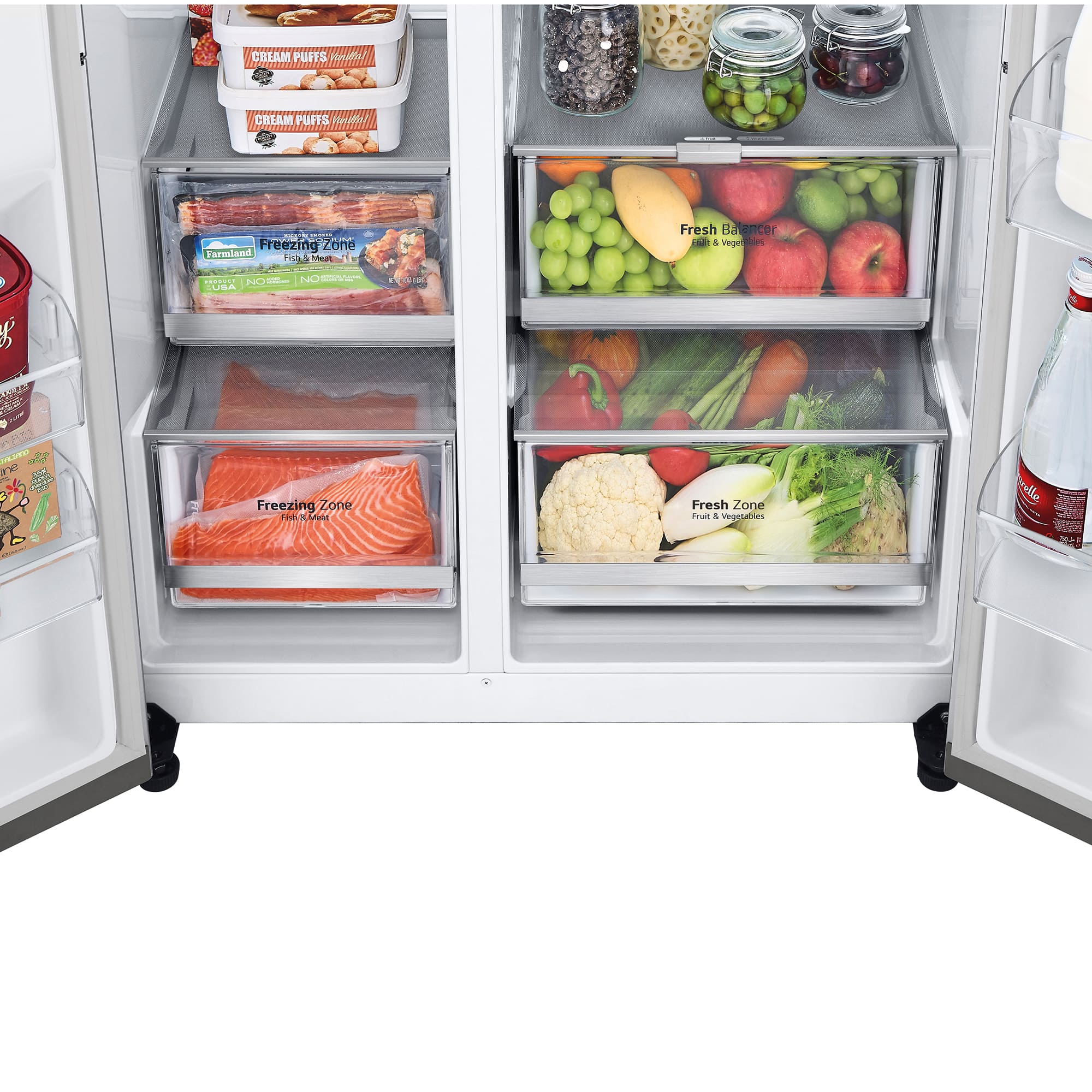 LG Frigorífico Side By side , Serie 800, Instaview Door-In-Door, Clasificación E, 635 L, GSXV80PZLE