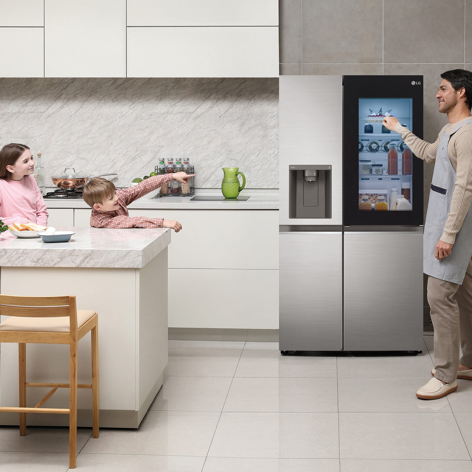 LG Frigorífico Side By side , Serie 800, Instaview Door-In-Door, Clasificación E, 635 L, GSXV80PZLE