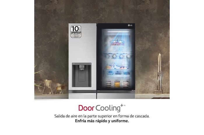 LG Frigorífico Side By side , Serie 800, Instaview Door-In-Door, Clasificación E, 635 L, GSXV80PZLE