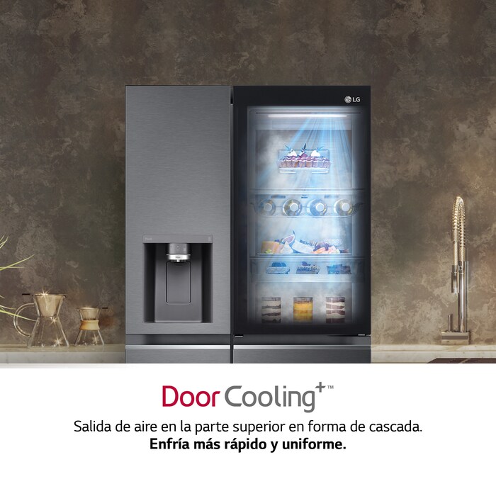LG Frigorífico Americano Instaview™ Door-In-Door™ Craft Ice, 635L  - Negro, GSXV90MCDE