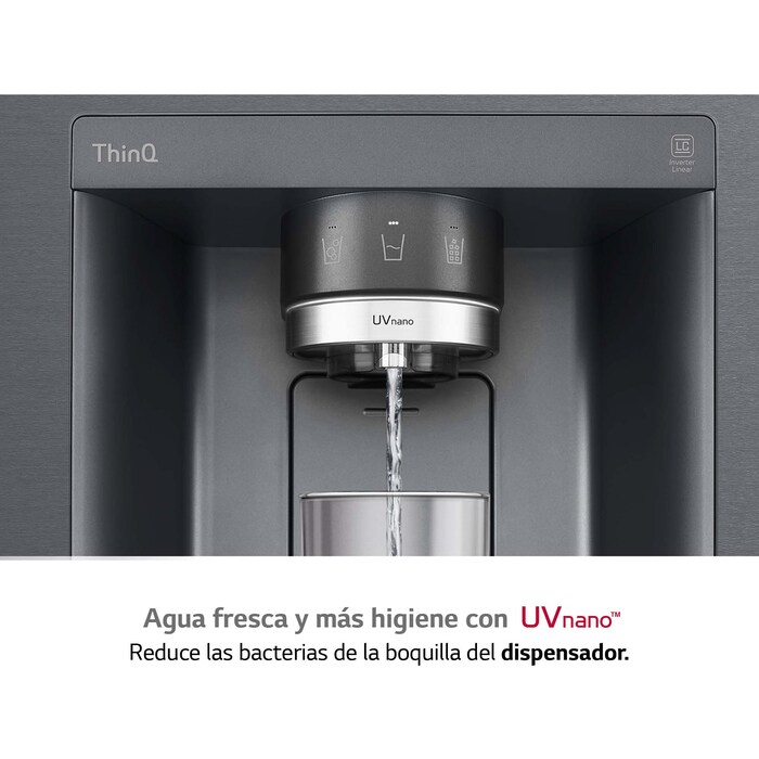 LG Frigorífico Americano Instaview™ Door-In-Door™ Craft Ice, 635L  - Negro, GSXV90MCDE