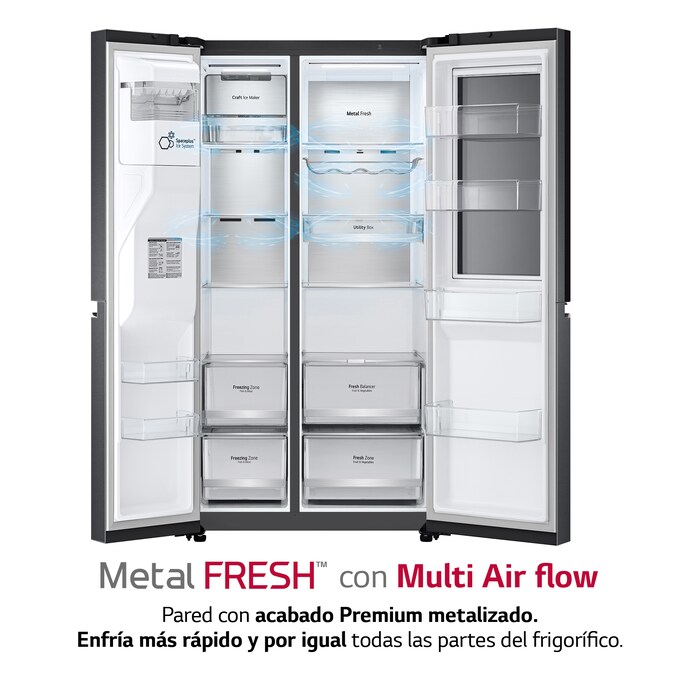 LG Frigorífico Americano Instaview™ Door-In-Door™ Craft Ice, 635L  - Negro, GSXV90MCDE