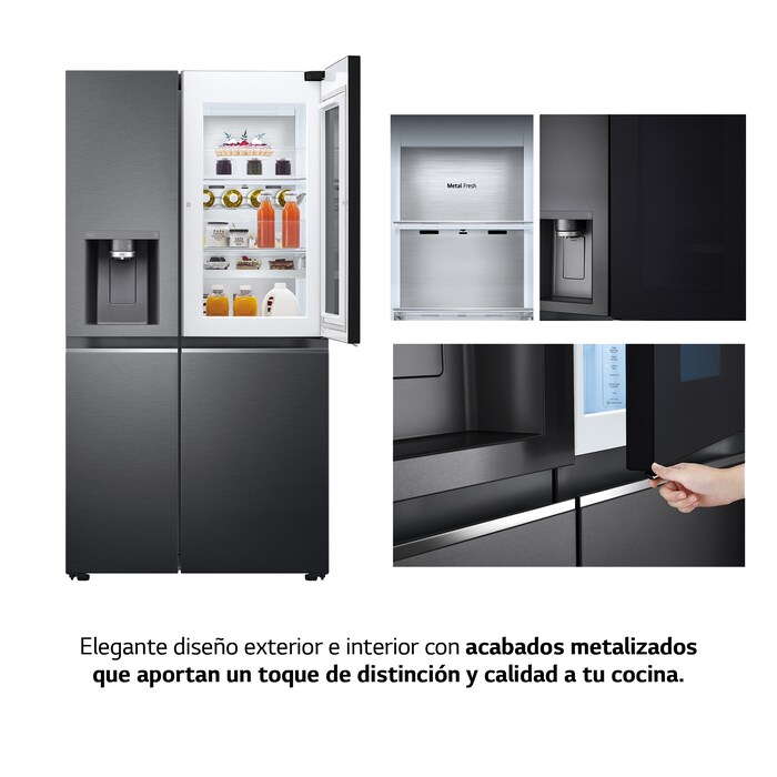 LG Frigorífico Americano Instaview™ Door-In-Door™ Craft Ice, 635L  - Negro, GSXV90MCDE