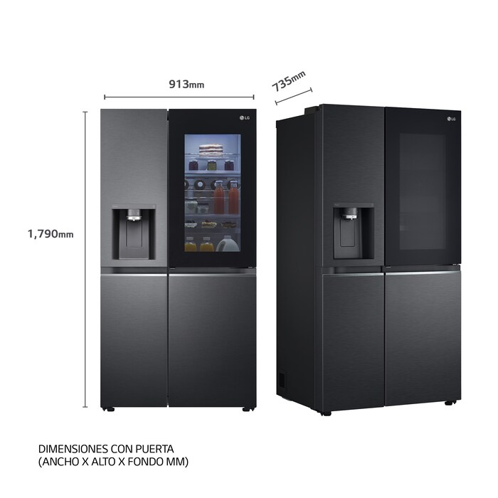 LG Frigorífico Americano Instaview™ Door-In-Door™ Craft Ice, 635L  - Negro, GSXV90MCDE