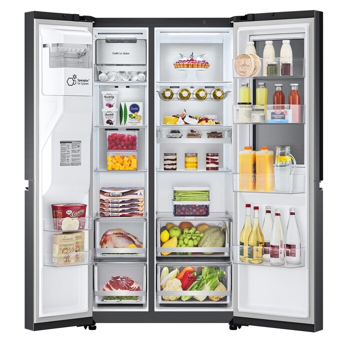 LG Frigorífico Americano Instaview™ Door-In-Door™ Craft Ice, 635L  - Negro, GSXV90MCDE