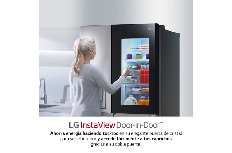 LG Frigorífico Americano Instaview™ Door-In-Door™ Craft Ice, 635L  - Negro, GSXV90MCDE