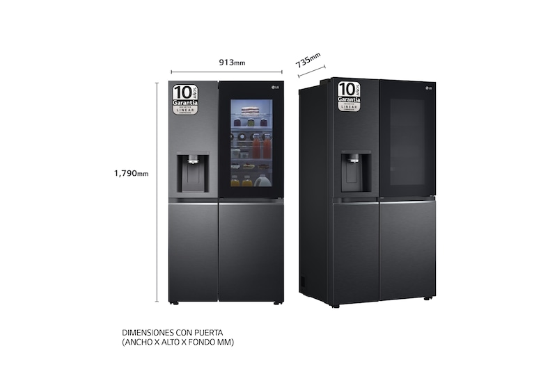 LG Frigorífico Americano Instaview™ Door-In-Door™ Craft Ice, 635L  - Negro, GSXV90MCDE