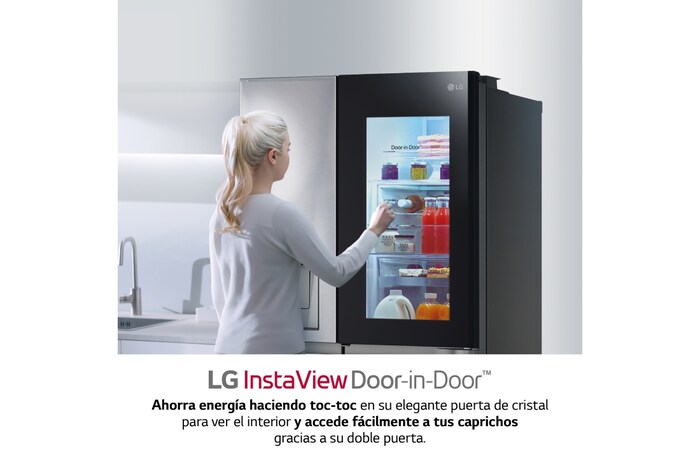 LG Frigorífico Americano Instaview™ Door-In-Door™ Craft Ice, 635L  - Negro, GSXV90MCDE