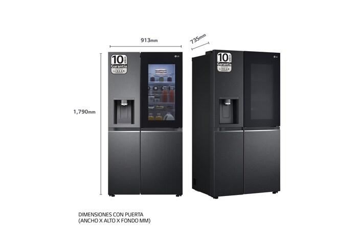 LG Frigorífico Americano Instaview™ Door-In-Door™ Craft Ice, 635L  - Negro, GSXV90MCDE
