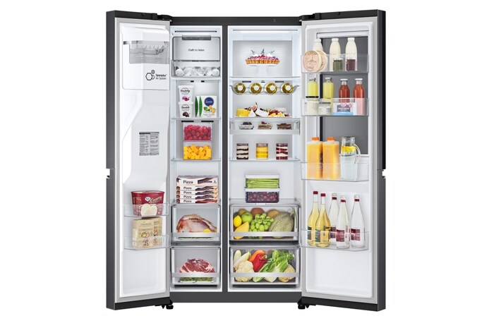 LG Frigorífico Americano Instaview™ Door-In-Door™ Craft Ice, 635L  - Negro, GSXV90MCDE