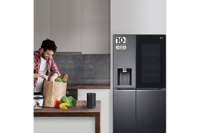 LG Frigorífico Americano Instaview™ Door-In-Door™ Craft Ice, 635L  - Negro, GSXV90MCDE