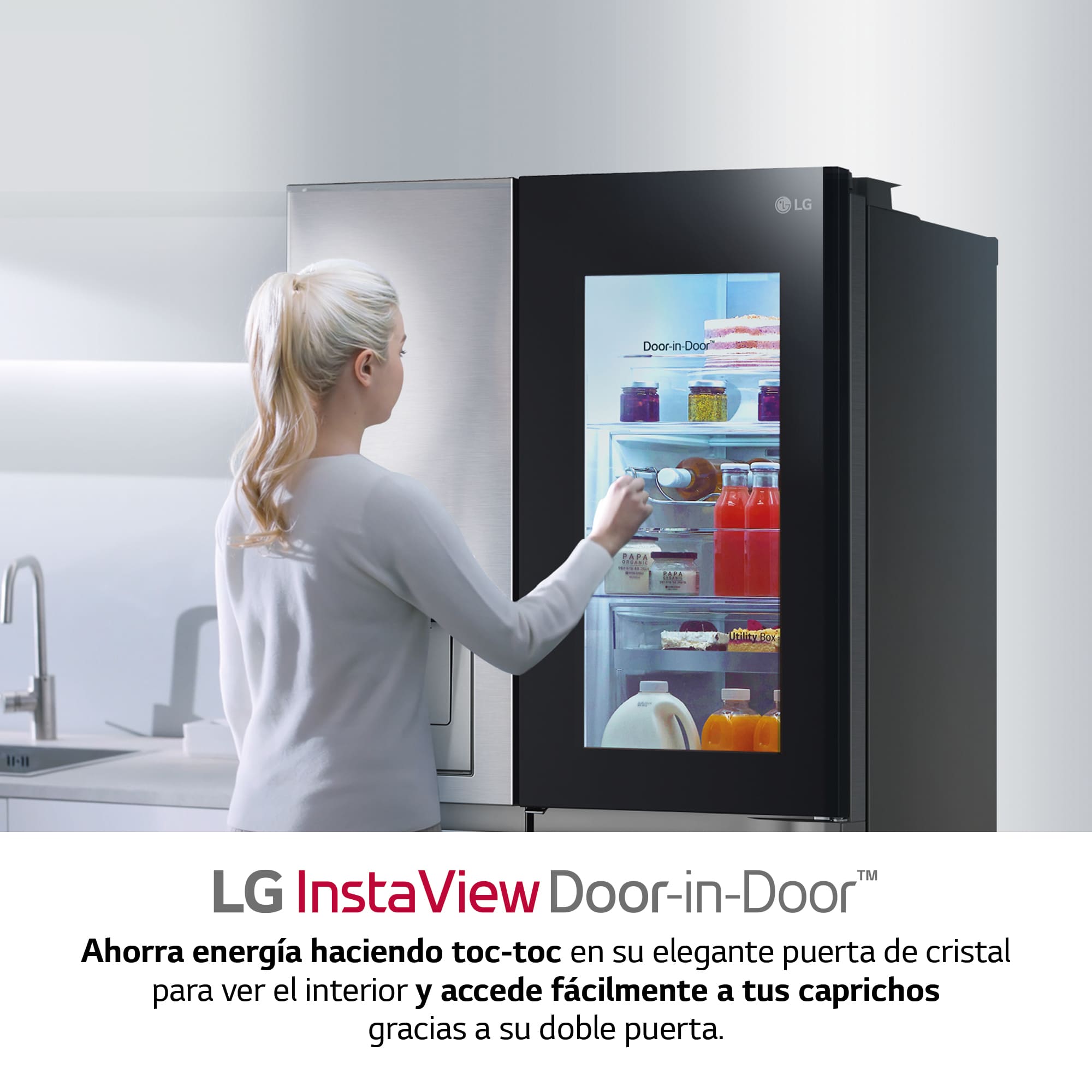 LG Frigorífico Americano Instaview™ ThinQ™, 635L, Sin Toma de Agua - Acero, GSXV91BSAE