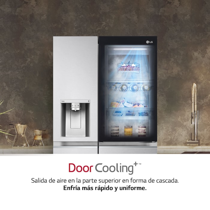 LG Frigorífico Americano Instaview™ ThinQ™, 635L, Sin Toma de Agua - Acero, GSXV91BSAE