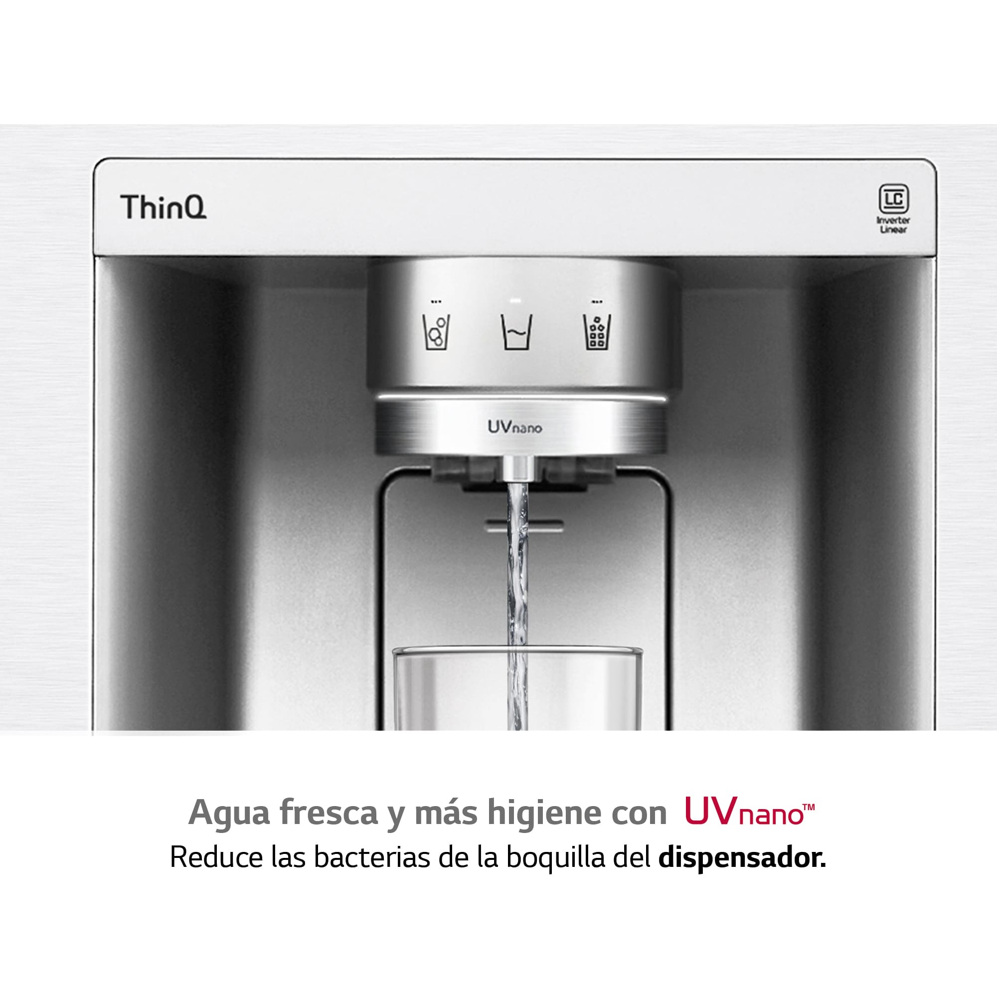 LG Frigorífico Americano Instaview™ ThinQ™, 635L, Sin Toma de Agua - Acero, GSXV91BSAE