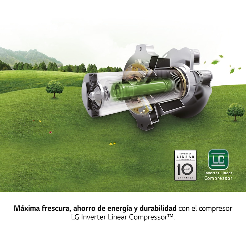 LG Frigorífico Americano Instaview™ ThinQ™, 635L, Sin Toma de Agua - Acero, GSXV91BSAE