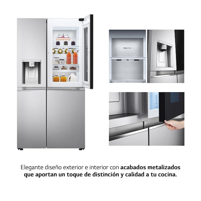 LG Frigorífico Americano Instaview™ ThinQ™, 635L, Sin Toma de Agua - Acero, GSXV91BSAE